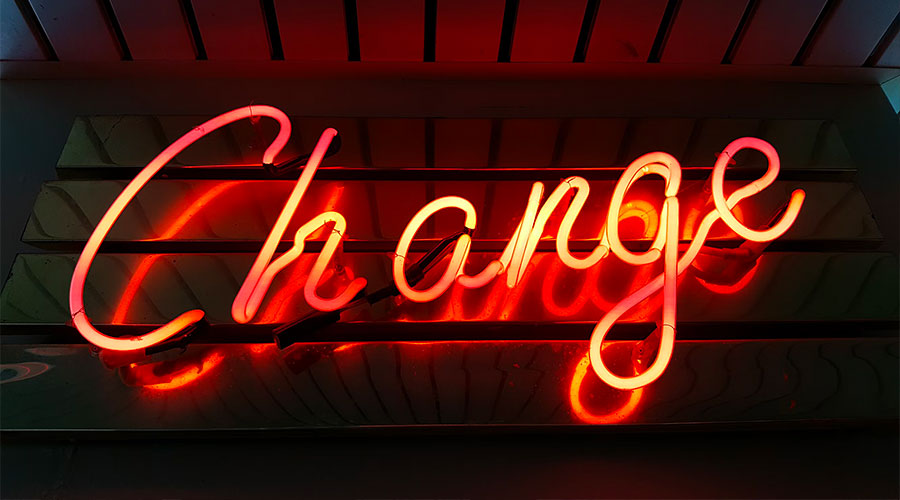 Change on neon sign